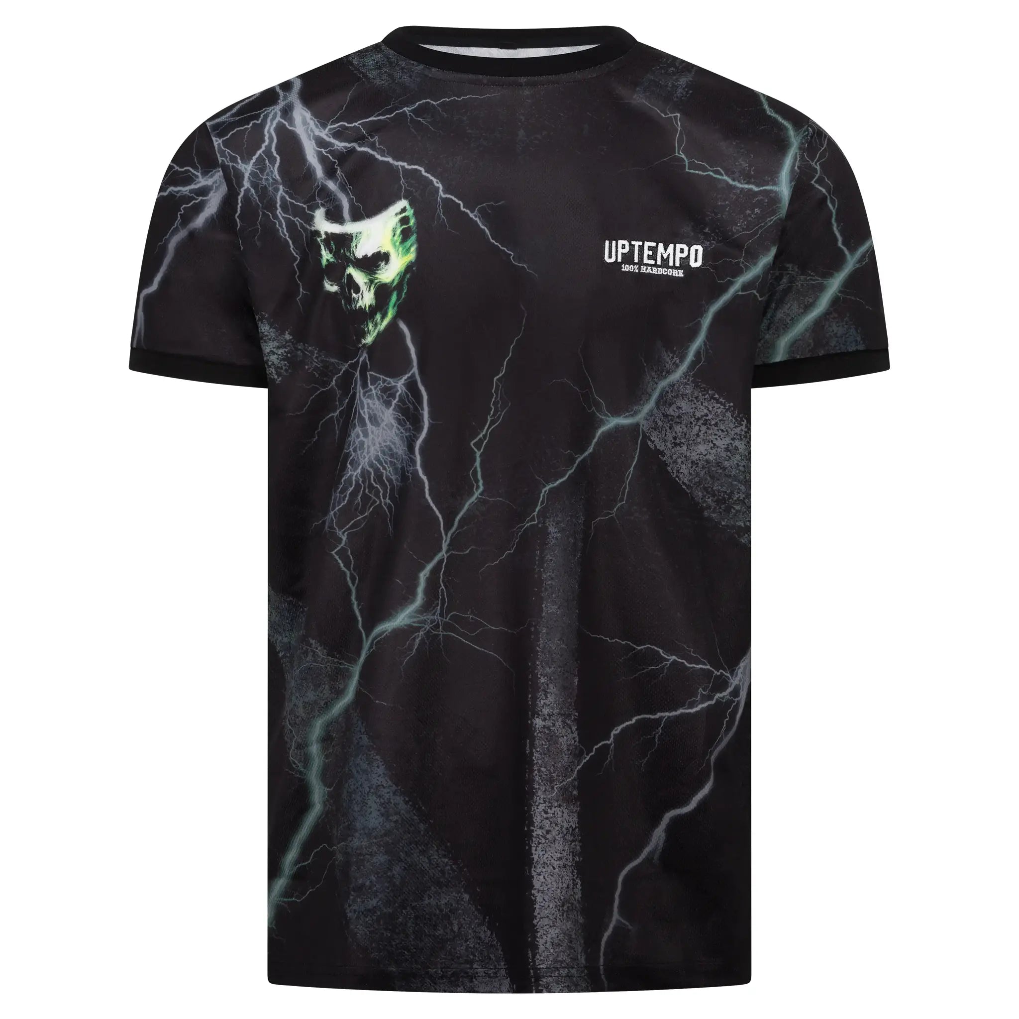 Soccershirt UPTEMPO Skull Storm – czarny, widok przodu